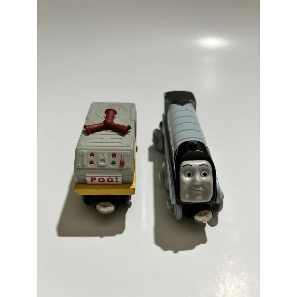 2 Lot Thomas & Friends Wooden Railway Train Tank Engine - Fog Horn Car + Spencer